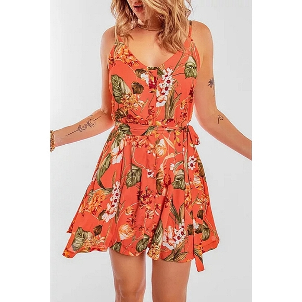 LAST ONE! Plus Size IVY JANE Tropical Floral Vacation A-Line Dress - Picture 1 of 6